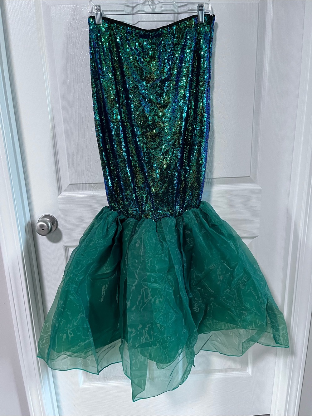 Womens XL Green Sequin Tulle Mermaid Skirt NWT Ariel